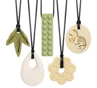CLDY Collier sensoriel à mâcher pour autisme et TDAH - Lot de 6 jouets à mâcher en silicone de qualité alimentaire pour enfants, sans BPA, pour garçons et filles, sans danger pour les besoins de