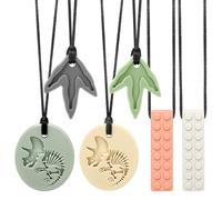 CLDY Collier sensoriel à mâcher pour autisme et TDAH - Lot de 6 jouets à mâcher en silicone de qualité alimentaire pour enfants, sans BPA, pour garçons et filles, sans danger pour les besoins de