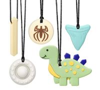 CLDY Collier sensoriel à mâcher pour l'autisme et le TDAH - Lot de 5 jouets à mâcher en silicone de qualité alimentaire pour enfants, sans BPA, machouyou 6 11 ans, machouilleur enfant