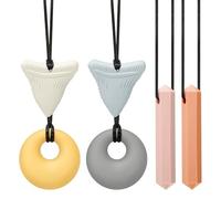 CLDY Collier sensoriel à mâcher pour l'autisme et le TDAH - Lot de 6 jouets à mâcher en silicone de qualité alimentaire pour enfants, sans BPA, machouyou 6 11 ans, machouilleur enfant