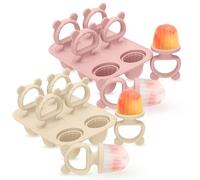 CLDY Lot de 2 mini moules à glace en silicone sans BPA pour tout-petits - 2 moules à glace 6 grilles de 17 ml avec 12 bâtonnets réutilisables, passent au congélateur et au lave-vaisselle (-40 °C à 230