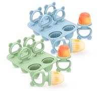 CLDY Lot de 2 mini moules à glace en silicone sans BPA pour tout-petits - 2 moules à glace 6 grilles de 17 ml avec 12 bâtonnets réutilisables, passent au congélateur et au lave-vaisselle (-40 °C à 230