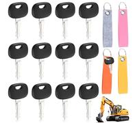 Clé 14603 de Rechange de Contact 12PCS Clés D'allumage de Remplacement avec Porte Clés Compatible avec Fendt Claas Liebherr Zetteleyer Deutz Manitou New Holland Pelleteuse Chargeur