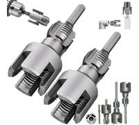 Clé 4 en 1 pour tuyau d'eau - Enfile-tuyau interne externe, ensemble universel de filetage, outil de taraudage et de filetage de tuyaux de 1,27 cm, 3/4", s'adapte à tous les filetages, perceuse