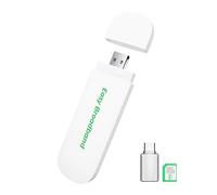 Clé 4G LTE EIOTCLUB avec Wi-FI 6 (SIM Incluse), Modem Wi-FI USB A & C, 150 Mbit/s, Connexion LTE Plug & Play, Point D'accès Mobile pour PC/Tablette/Voyage/Travail, Uniquement avec SIM EIOTCLUB