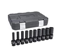 Clé 84943 N 10 PC. 1/5,1 cm Drive 6 point Deep Impact SAE Jeu de douilles universel, Noir
