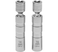 Cle a Bougie 14mm et 16mm, 2 Pièces Cle a Bougie Magnétique, Universelle 12 Pans 3/8 Pouces Clés à Bougie, Outil de Retrait de Bougie D'allumage, Outil Spécial pour Automobiles, Généraux Bougie Cles