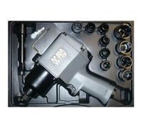 CLE A CHOC PNEUMATIQUE 1/2 850 NM AVEC DOUILLES ET ACCESSOIRES