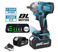 Cle A Choc Sans Fil 1200N.M 1/2"" Brushless Compatible Makita 18V - Clé A Choc Puissante - Visseuse Devisseuse Sans Fil - 1 Batterie