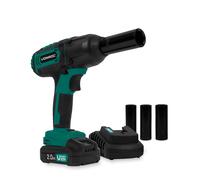 Clé à choc sans fil 20V - 4 niveaux de réglage : 100/200/300/400Nm - Avec 4 douilles | Avec batterie 2.0Ah et chargeur
