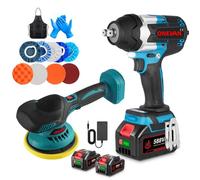 Clé à Chocs sans fil 1/2 pouce 1000NM + Polisseuse de voiture - ONEVAN - 2x 3AH Batteries