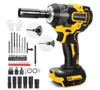 Clé à Chocs sans fil 650 Nm, Brushless Visseuse a Choc Compatible avec Dewalt 18V 20V, Boulonneuse à choc, 3 Vitesses et Lumière LED, pour Pneus, Montage Automobile (sans Batterie ni Chargeur)