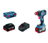 Bosch Professional 18V System boulonneuse sans-fil GDX 18V-200 C (couple maxi : 200 Nm, avec 2 batteries 5,0 Ah, dans une L-BOXX)