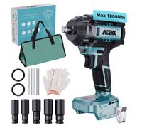 hocs Sans Fil Brushless 1000Nm - 5 Douilles - 1/2 Pouce- 6 Vitesses - Compatible avec Makita Batterie