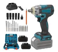 hocs sans fil Brushless 1200N.m 1/2 Pouce - Vitesse vide 6 700 tr/min - Fréquence d’impact 7 200 coups/min - deux batteries