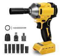 hocs Sans Fil Brushless Compatible avec Dewalt 18 V 20 V, 1/2" 600 Nm Boulonneuse à Choc Electrique Batterie Visseuse à chocs, 6 Douilles à Chocs pour la Voiture et la Maison (sans batterie)