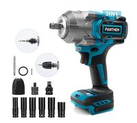 Clé à Chocs sans Fil Brushless compatible avec Makita 18 V, 1000Nm Boulonneuse à Choc Electrique Batterie Adaptateur Visseuse à Chocs Douilles et Facilité pour Boulonner et Déboulonner (sans batterie)