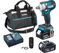 Makita DTW300TX2 18V LXT sans Brossage Impact Clé 1.3cm Drive (2 X 5.0Ah Piles