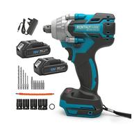 Clé à chocs sans fil - Mandrin de 1/2 pouce, Couple maxi 320 N.m, 2 batteries 3.0 Ah, Clé à chocs sans fil pour pneus de voiture