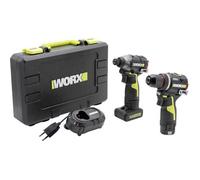 hocs sans fil, Perceuse-visseuse sans fil Worx WU927 12 V 2 Ah, 4 Ah Li-Ion + 2 batteries, + chargeur, + boite de rangement