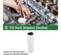 Clé À Chocs Universelle En Acier Au Chrome Vanadium Durable De 78Mm, Ton Argenté, 1 Pièce 12 Points 17Mm Pour Voiture Moto Motocross 1/2 Pouce D'Entraînement