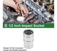 Clé À Chocs Universelle En Acier Durable Au Chrome Vanadium De 38 Mm, Ton Argenté, 1 Pièce, 12 Points De 17 Mm Pour Voiture, Moto, Motocross, Entraînement De 1/2 Pouce