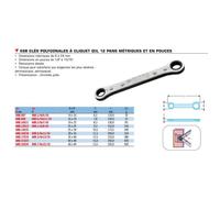Clé à cliquet 12 pans FACOM 68B.14X15 - Dimensions 14x15mm