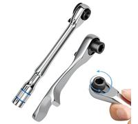 Clé à cliquet 6,35 mm avec douille à dégagement rapide et porte-embout de tournevis, poignée en caoutchouc double couleur pour une prise en main antidérapante, outil multifonction 93 mm et 120 mm (B)