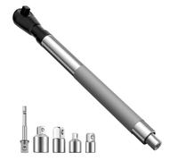 Clé À Cliquet À Déport Pour Perceuse Électrique - Clé Rotative Allongée,Adaptateur Flexible Pour Foret 13 mm Avec 4 Douilles Pour Plomberie Construction Rénovation Domestique