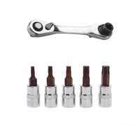 Clé à cliquet à double extrémité 6,35 mm avec design décalé à profil bas pour minimiser le contact manuel et maximiser l'accès aux boulons dans les zones étroites