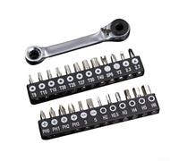 liquet à double extrémité avec mécanisme à 60 dents, tournevis à couple élevé en acier au chrome vanadium, poignée à cliquet compacte pour les tâches de tournevis hexagonal, fente et cruciforme