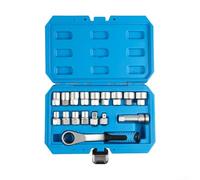 liquet avec manche creux, ensemble de douilles à passage de 17 pièces pour tiges filetées, manche réversible de 19 mm, outils à douilles en chrome vanadium, kit de réparation pour mécanicien