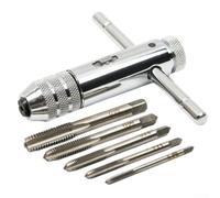 Clé à cliquet avec mécanisme avancé et poignée en T amovible pour tarauder efficacement dans des zones confinées Convient pour le bricolage et une utilisation professionnelle avec tarauds M5 (longue)