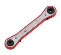 Clé à cliquet carrée à double tête /4" 3/8" 3/16" 5/16" pour réparation de soupape de climatisation avec mécanisme réversible Rouge/argenté (A)