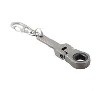 Clé à cliquet de 10 mm - Clé portable compacte avec porte-clés, rotation à 180° et design pliable pour la réparation de meubles, le bricolage et une utilisation quotidienne - Construction métallique