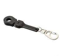 liquet de 10 mm pour clés de voiture - Outil en métal véritable pour anneau - Porte-clés créatif de style course pour homme - Argenté - 12 cm de long (noir)