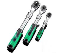 liquet en chrome vanadium avec système d'engrenage à 72 dents, bras extensible et poignée ergonomique antidérapante (E)