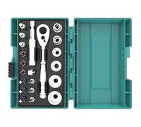 liquet en coffret MAKITA - 21 pièces - 12 embouts + 6 douilles + 1 adaptateur 1-4 + porte-embout magnétique - B-54081