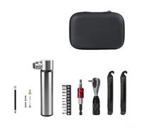 Clé à cliquet et démonte-pneus multifonction pour vélo avec pompe, outils en acier et aluminium haute résistance, boîte de rangement portable pour l'entretien du vélo