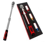 liquet extensible 72 dents 1/2" avec bouton de libération rapide, poignée en acier au carbone TPR, comprend un jeu de douilles de 17 à 21 mm