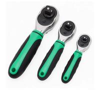 Clé à cliquet extensible à 72 dents avec direction réversible, jeu de douilles à double entraînement 6,35 mm, 9,5 mm et 1,27 cm, acier au chrome vanadium, poignée ergonomique antidérapante (9,5 mm)