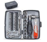 Clé à cliquet multifonction 38 en 1 pour moto, vélo, réparation automobile, outil d'entretien, combinaison de matériel ménager avec poignée antidérapante et adsorption magnétique