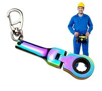 Clé à cliquet | Porte-clés portable avec clé à graver | Clé à douille pour mécanicien - Accessoire d'atelier - 12,5 x 2,5 cm