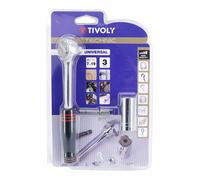 Cle a cliquet + porte douille et douille universelle tivoly diam 7 a 19 mm (blis