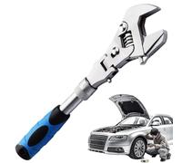 Clé à cliquet réglable, clé à mâchoire réversible avec tige d'extension rétractable de 25,4 à 30,5 cm | Clé 5 en 1 avec tête rotative à 180 degrés pour réparation de maison et de véhicule