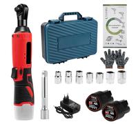 liquet Sans Fil 3/8" 12 V, avec 2 Batteries 1,5 Ah et Charge Rapide | avec 7 Douilles et Rallonge, Vitesse de 0-320 tr/min, 35 Nm, Éclairage LED, pour Réparation Auto et Bricolage
