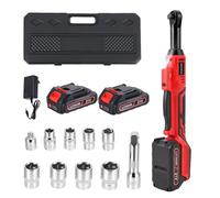 liquet sans fil 3/8" - Couple de 60 Nm, vitesse variable, 2 batteries de 2,0 Ah, kit de 10 pièces - pour l'automobile et le bricolage