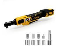 liquet sans fil de 0,95 cm pour batterie DEWALT 20 V MAX, kit d'outils à cliquet électrique de 60 N.m, contrôle de vitesse variable, 7 douilles, adaptateur 6,35 mm et barre d'extension de 7,6