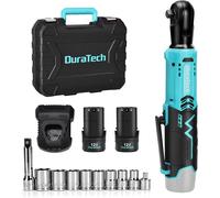 Clé à Cliquet Sans Fil Electrique 12V avec 2 Batteries 2,0 Ah, 3/8'', DURATECH, Coupe de 65N.m, Charge Rapide en 1 Heure, Puissante avec Lumière LED, 10 Accessoires et Boîte de Rangement?