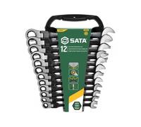 SATA 08033 Kit de clés à fourche et polygonale à cliquet